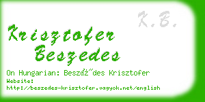 krisztofer beszedes business card